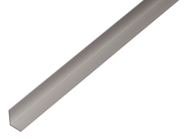 Angle profile, Material: Aluminium, Surface: silver anodised, Width: 9.5 mm, Height: 7.5 mm, Material thickness: 1.5 mm, Length: 1000 mm, For plate thickness: 6 - 8 mm