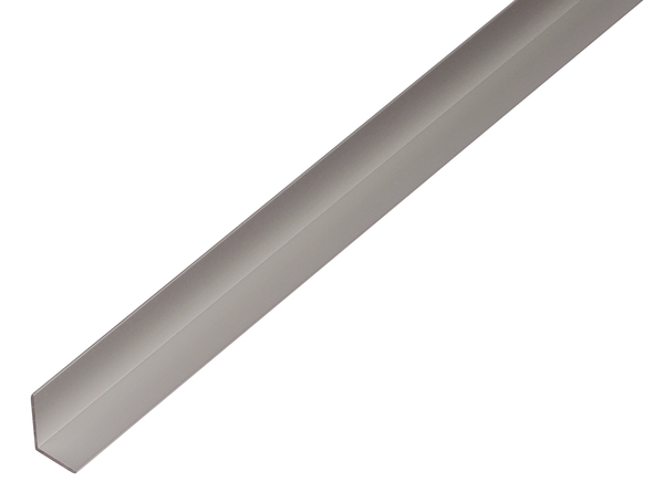 Angle profile, Material: Aluminium, Surface: silver anodised, Width: 9.5 mm, Height: 7.5 mm, Material thickness: 1.5 mm, Length: 2000 mm, For plate thickness: 6 - 8 mm