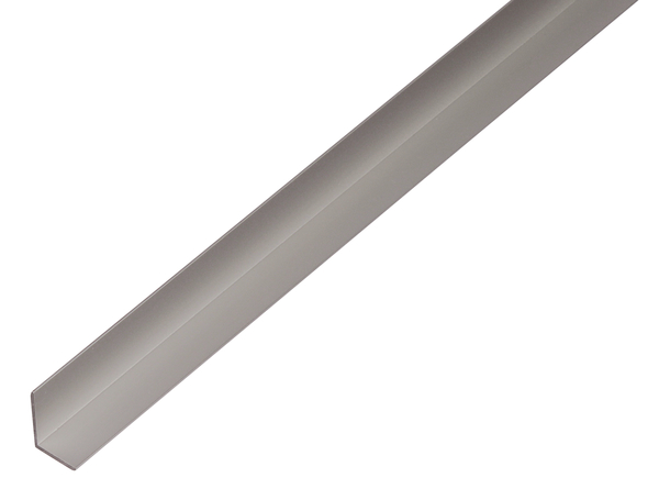 Profilo angolare, Materiale: alluminio, superficie: anodizzata argento, larghezza: 19,8 mm, altezza: 17,8 mm, Spessore del materiale: 1,5 mm, Lunghezza: 2000 mm, per piastre con spessore di: 16 - 18 mm