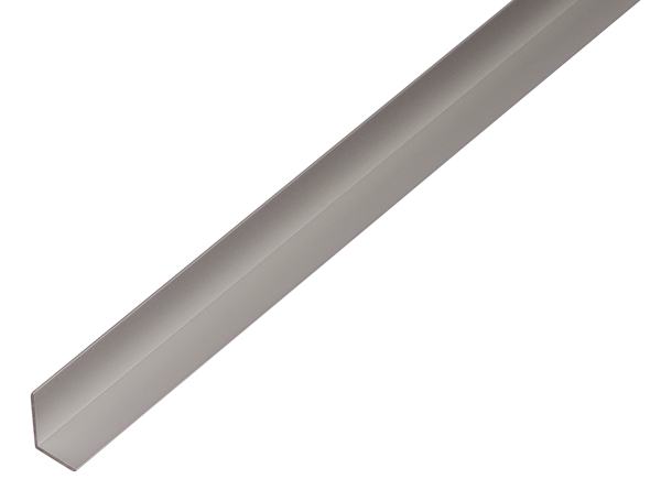 Profilo angolare, Materiale: alluminio, superficie: anodizzata argento, larghezza: 22,8 mm, altezza: 19 mm, Spessore del materiale: 1,5 mm, Lunghezza: 2000 mm, per piastre con spessore di: 17,5 - 21 mm