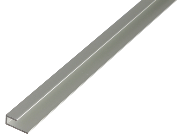 Abschlussprofil, selbstklemmend, Material: Aluminium, Oberfläche: silberfarbig eloxiert, Breite unten: 20 mm, Höhe: 9 mm, Materialstärke: 1,5 mm, Breite oben: 10 mm, lichte Höhe: 6 mm, Länge: 1000 mm