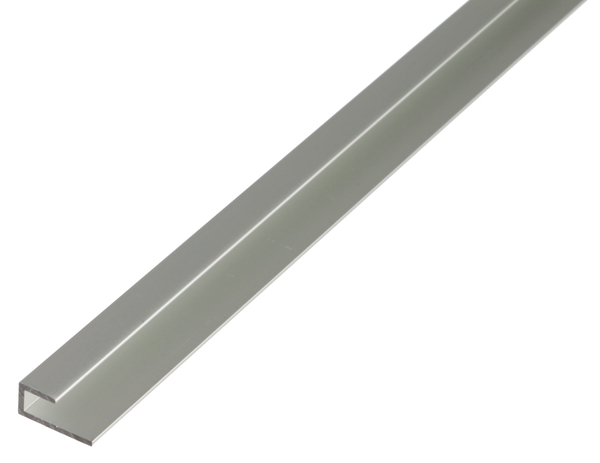 Abschlussprofil, selbstklemmend, Material: Aluminium, Oberfläche: silberfarbig eloxiert, Breite unten: 20 mm, Höhe: 9 mm, Materialstärke: 1,5 mm, Breite oben: 10 mm, lichte Höhe: 6 mm, Länge: 2000 mm