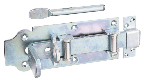 Lockable barn roller bolt with flat handle