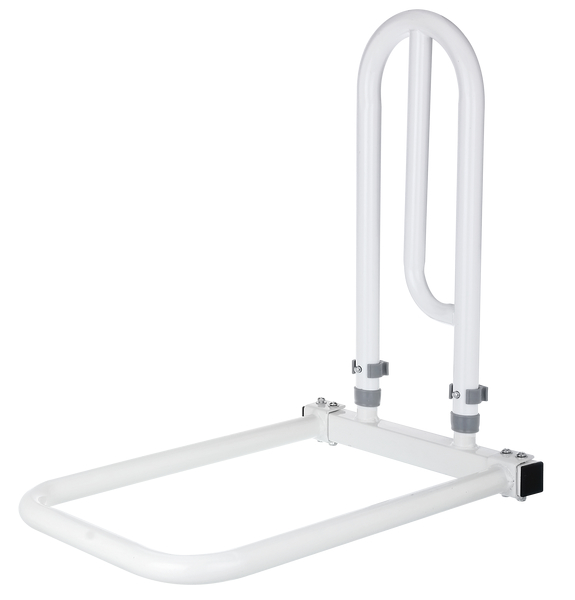Bed stand-up aid, Material: handle: aluminium, holder: raw steel, colour: white powder-coated, Width: 310 mm, Depth: 550 mm, Min. grip height: 450 mm, Max. grip height: 550 mm, Max. load capacity: 65 kg