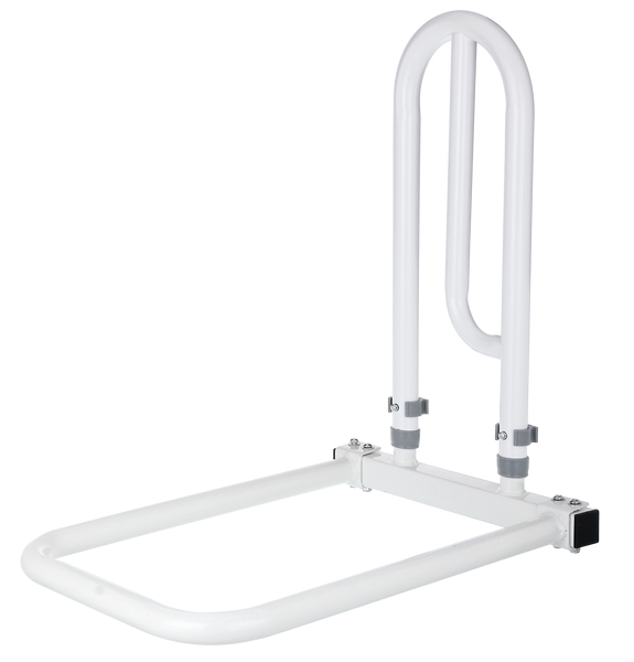Bett-Aufstehhilfe, Material: Griff: Aluminium, Halter: Stahl roh, Farbe: weiß kunststoffbeschichtet, Breite: 310 mm, Tiefe: 550 mm