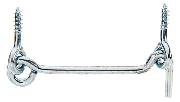 Крючок , с проушинами, Материал: Сталь необработанная, Поверхность: гальваническое покрытие серебристого цвета, для вкручивания, Длина: 76 мм, Крюк-Ø: 4 мм