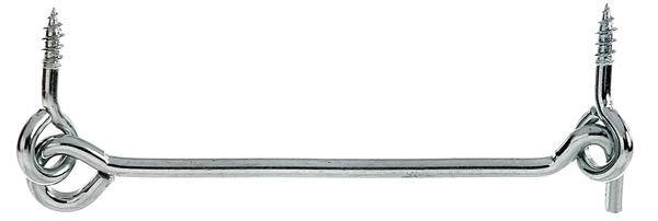 Крючок , с проушинами, Материал: Сталь необработанная, Поверхность: гальваническое покрытие серебристого цвета, для вкручивания, Длина: 120 мм, Крюк-Ø: 4 мм