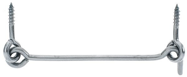 Gancio, con occhielli, Materiale: acciaio inox, da avvitare, lunghezza: 120 mm, Ø gancio: 4,2 mm