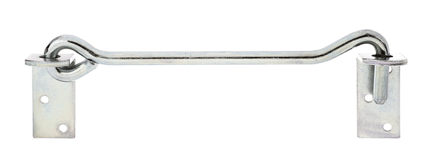 Gancho contraviento, con placas angulares, Material: Acero crudo, Superficie: galvanizado, pasivado con capa gruesa, para atornillar, Longitud: 280 mm, Ø del gancho: 12 mm, Número de agujeros: 6, Perforación: Ø6,5 mm