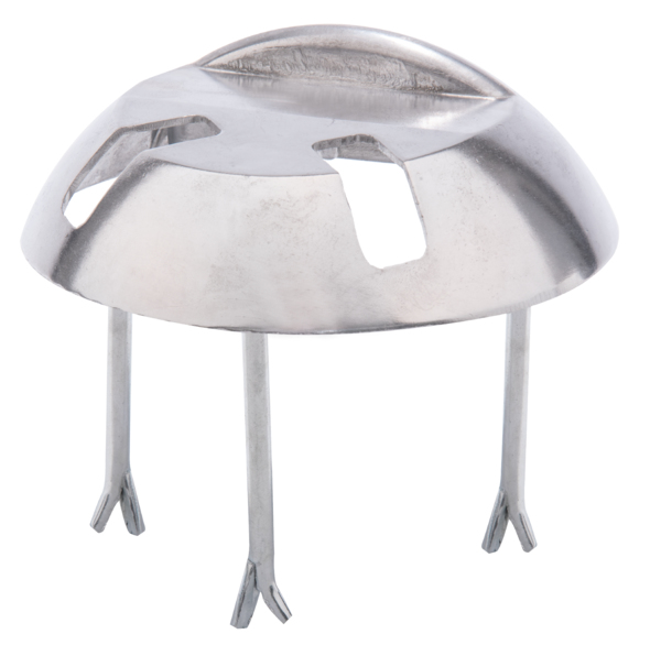 Gate stop, with long holes, Material: cast aluminium, for setting in concrete, Diameter: 205 mm, Height: 65 mm, Stop height: 17 mm, No. of holes: 1, Hole: 50 x 20 mm