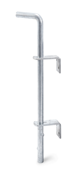 Asta blocca porta, Materiale: acciaio grezzo, superficie: zincata a fuoco, altezza totale: 400 mm, diametro: 16 mm, Numero di fori: 4, Foro: Ø6,5 mm