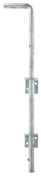 Drop bolt, Material: raw steel, Surface: hot-dip galvanised, Total height: 500 mm, Diameter: 16 mm, Distance bolt - gate: 40 mm, No. of holes: 4, Hole: Ø6.5 mm