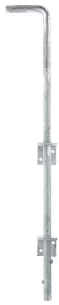 Drop bolt, Material: raw steel, Surface: hot-dip galvanised, Total height: 600 mm, Diameter: 16 mm, Distance bolt - gate: 40 mm, No. of holes: 4, Hole: Ø6.5 mm