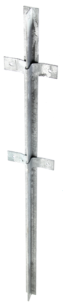 Piquet de clôture en T, Matériau: Acier brut, Finition: galvanisée passivée, Largeur: 40 mm, Hauteur: 40 mm, Longueur: 1200 mm, Épaisseur: 5,00 mm