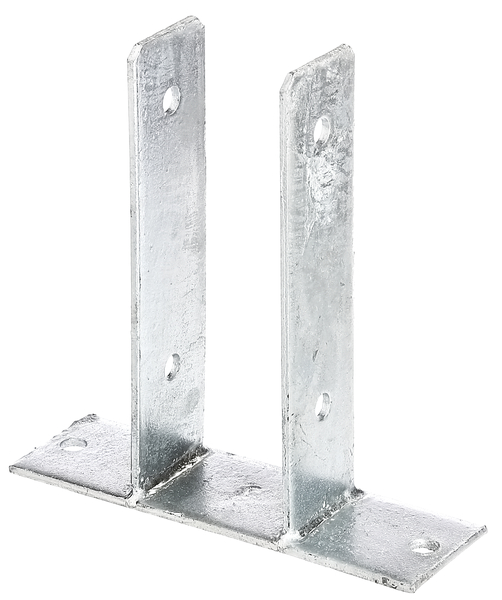 Anclaje para postes de forma U, Material: Acero crudo, Superficie: galvanizado en caliente, para atornillar, con distintivo CE conforme a ETA-10/0210, Anchura de apertura: 71 mm, Altura: 200 mm, Profundidad de la pletina atornillable: 60 mm, Profundidad del soporte: 50 mm, Longitud platina atornillable: 200 mm, Espesura del material: 4,00 mm, Número de agujeros: 6, Perforación: Ø11 mm