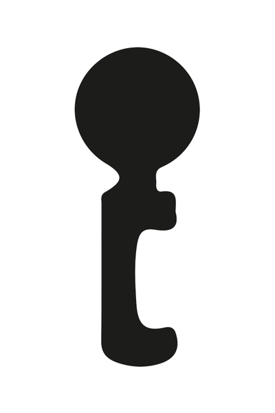 Key for box locks, Material: die-cast zinc, Upsweep: 1 1 / 2