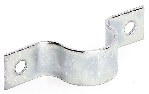 Collier tube, Matériau: Acier brut, Finition: galvanisée passivée, Longueur: 88 mm, Largeur: 20 mm, Hauteur: 24 mm, pour tubes Ø: 25 mm, pour tubes Ø: 1 Pouce, Épaisseur: 2,00 mm, Nombre de trous: 2, Trou: Ø6,5 mm
