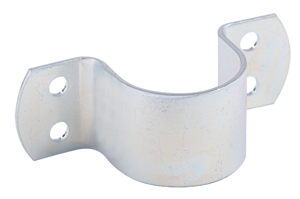 Rohrschelle, Material: Stahl roh, Oberfläche: galvanisch verzinkt, Dickschichtschutz, Länge: 119 mm, Breite: 40 mm, Höhe: 47 mm, für Rohr-Ø: 44,5 mm, für Rohr-Ø: 1 3/4 Zoll, Materialstärke: 3,00 mm, Anzahl Löcher: 4, Loch: Ø8 mm