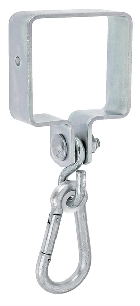 Swing hook for square timber, Material: raw steel, Surface: galvanised, thick-film passivated, Plate width: 90 mm, 90 mm