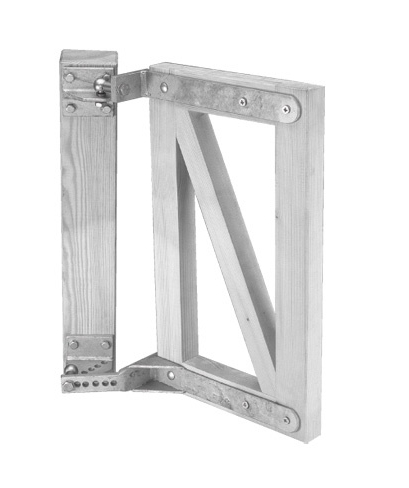 Lifting gate fitting for wooden gates, for uneven terrain, Material: fittings: raw steel, Surface: fittings: hot-dip galvanised, ball angle joint and fastening material: galvanised, for screwing on