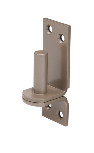 DURAVIS® Hook on plate, DI, with countersunk screw holes, Material: steel, blue galvanised, Surface: pearl beige duplex-coated RAL 1035, Size back set-Ø: 13 mm, Distance pin - plate: 11 mm, Plate height: 100 mm, Plate width: 35 mm, Length of pin: 40 mm, Material thickness: 4.00 mm, No. of holes: 4, Hole: Ø6.5 mm, 20-year warranty against rusting through