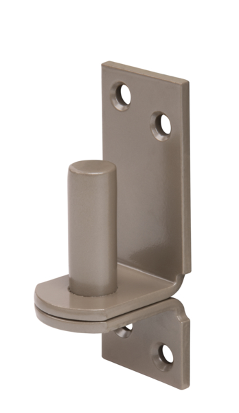 DURAVIS® Hook on plate, DI, with countersunk screw holes, Material: steel, blue galvanised, Surface: pearl beige duplex-coated RAL 1035, Size back set-Ø: 16 mm, Distance pin - plate: 13 mm, Plate height: 115 mm, Plate width: 40 mm, Length of pin: 45 mm, Material thickness: 4.50 mm, No. of holes: 4, Hole: Ø7.2 mm, 20-year warranty against rusting through
