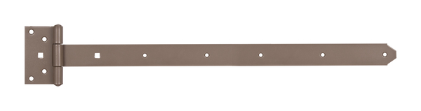 DURAVIS® Tee hinge, with riveted pin, Material: steel, blue galvanised, Surface: pearl beige duplex-coated RAL 1035, Belt length: 591 mm, Hinge width: 59 mm, Hinge length: 103 mm, Belt width: 40 mm, Material thickness: 3.50 mm, No. of holes: 9 / 2, Hole: Ø6.5 / 9 x 9 mm, 20-year warranty against rusting through