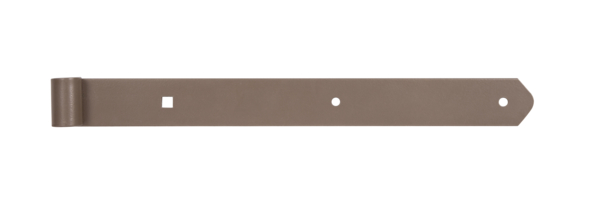 DURAVIS® Shutter hinge, straight, rounded, Material: steel, blue galvanised, Surface: pearl beige duplex-coated RAL 1035, Length: 400 mm, Roller dia.: 13 mm, Width: 40 mm, Material thickness: 5.00 mm, No. of holes: 2 / 1, Hole: Ø7 / 9 x 9 mm, 20-year warranty against rusting through