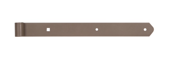 DURAVIS® Ladenband, gerade, Abschluss abgerundet, Material: Stahl, blau verzinkt, Oberfläche: perlbeige duplexbeschichtet RAL 1035, Länge: 400 mm, Rollen-Ø: 13 mm, Breite: 40 mm, Materialstärke: 5,00 mm, Anzahl Löcher: 2 / 1, Loch: Ø7 / 9 x 9 mm, 20 Jahre Garantie gegen Durchrosten