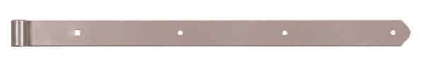 DURAVIS® Shutter hinge, straight, rounded, Material: steel, blue galvanised, Surface: pearl beige duplex-coated RAL 1035, Length: 600 mm, Roller dia.: 13 mm, Width: 40 mm, Material thickness: 5.00 mm, No. of holes: 3 / 1, Hole: Ø7 / 9 x 9 mm, 20-year warranty against rusting through
