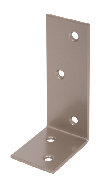 DURAVIS® Joist hanger angle bracket, unequal sided, with countersunk screw holes, Material: steel, blue galvanised, Surface: pearl beige duplex-coated RAL 1035, Depth: 40 mm, Height: 80 mm, Width: 30 mm, Material thickness: 2.00 mm, No. of holes: 5, Hole: Ø4.5 mm, 20-year warranty against rusting through
