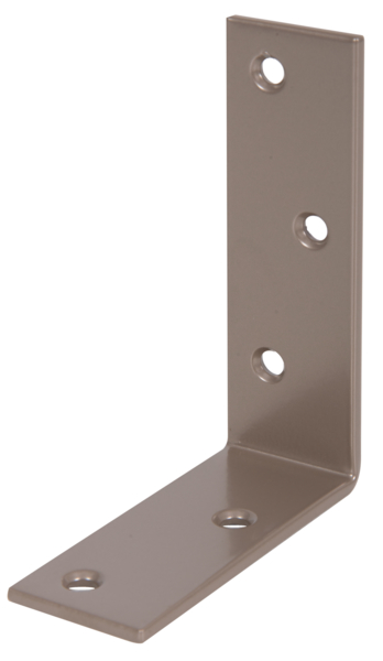 DURAVIS® Balkenwinkel, ungleichschenklig, mit versenkten Schraublöchern, Material: Stahl, blau verzinkt, Oberfläche: perlbeige duplexbeschichtet RAL 1035, Tiefe: 75 mm, Höhe: 100 mm, Breite: 30 mm, Materialstärke: 3,00 mm, Anzahl Löcher: 5, Loch: Ø5,5 mm, 20 Jahre Garantie gegen Durchrosten