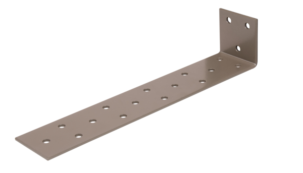 DURAVIS® Flat steel concrete anchor, Material: steel, sendzimir galvanised, Surface: pearl beige duplex-coated RAL 1035, for setting in concrete, with CE marking in accordance with ETA-08/0165, Depth: 205 mm, Height: 40 mm, Width: 40 mm, Approval: Europ.techn.app. ETA-08/0165, Material thickness: 2.00 mm, No. of holes: 18, Hole: Ø5 mm, 20-year warranty against rusting through