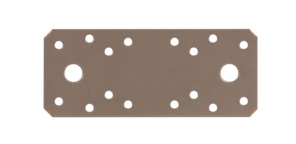 DURAVIS® Platine d'assemblage, Matériau: Acier, galvanisé Sendzimir, Finition: double plastification beige perle RAL 1035, avec marquage CE selon DIN EN 14545, Longueur: 133 mm, Largeur: 55 mm, Agrément: EN14545:2008, Épaisseur: 2,50 mm, Nombre de trous: 2 / 16, Trou: Ø11 / Ø5 mm, Garantie de 20 ans contre l&apos;oxydation