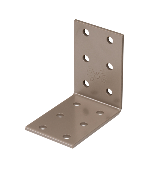 DURAVIS® Perforated angle plate, Material: steel, sendzimir galvanised, Surface: pearl beige duplex-coated RAL 1035, with CE marking in accordance with ETA-08/0165, Depth: 60 mm, Height: 60 mm, Width: 40 mm, Approval: Europ.techn.app. ETA-08/0165, Material thickness: 2.50 mm, No. of holes: 12, Hole: Ø5 mm, 20-year warranty against rusting through