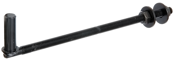 Gozne para atornillar en forma J, Material: Acero crudo, Superficie: Barniz de inmersión negro aplicado de forma cataforética, Ø Entre eje: 16 mm, Longitud: 290 mm, 55 mm, Roscado: M12