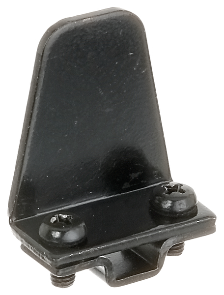 Ogranicznik blokady do okiennic, typ marsylski, materiał: stal surowa, powierzchnia: nanoszony elektroforetycznie czarny lakier zanurzeniowy, Wysokość: 40 mm, 18 mm, Szerokość: 35 mm, Opis artykułu: Płyta mocująca z prostokątnym przetłoczeniem, Grubość materiału: 2,50 mm