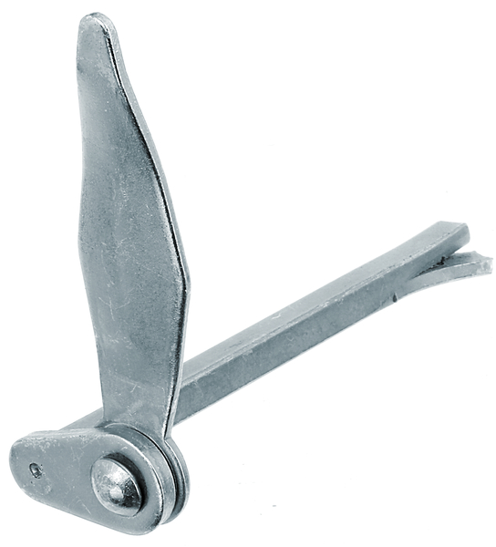 Blokada do okiennic, typ marsylski, bez ogranicznika, materiał: stal surowa, powierzchnia: ocynkowana galwanicznie, pasywowana na niebiesko, do wmurowania, 60 mm, 130 mm, Pręt kwadratowy: 8 x 8 mm