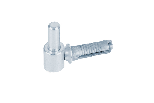 Gond à visser, Matériau: Acier brut, Finition: zinguée, Distance axe-Ø: 14 mm, Longueur: 65 mm, Hauteur: 33 mm, Longueur axe: 35 mm, Version: réglable, Filetage: M10