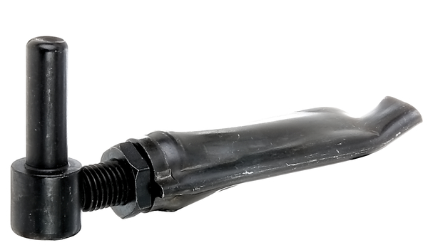 Skobel do wmurowania, typ F, materiał: stal surowa, powierzchnia: nanoszony elektroforetycznie czarny lakier zanurzeniowy, Rozmiar trzpienia-Ø: 14 mm, Długość: 110 mm, Wysokość: 30 mm, Długość trzpienia: 50 mm, możliwość regulacji o: 27 mm, Gwint: M16