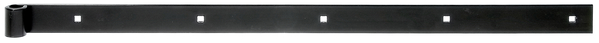 Ladenband, gerade, Abschluss gerade, Material: Stahl roh, Oberfläche: schwarz kunststoffbeschichtet, Länge: 700 mm, Rollen-Ø: 14 mm, Breite: 35 mm, Materialstärke: 5,00 mm, Anzahl Löcher: 5, Loch: 7,5 x 7,5 mm, 15 Jahre Garantie gegen Durchrosten