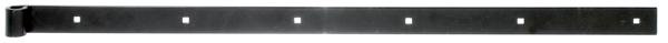 Ladenband, gerade, Abschluss gerade, Material: Stahl roh, Oberfläche: schwarz kunststoffbeschichtet, Länge: 800 mm, Rollen-Ø: 14 mm, Breite: 35 mm, Materialstärke: 5,00 mm, Anzahl Löcher: 6, Loch: 7,5 x 7,5 mm, 15 Jahre Garantie gegen Durchrosten