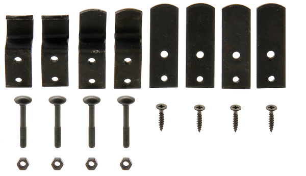 Kit d'accessoires pour barre de sécurité carrée pour volets, Matériau: Acier brut, Finition: galvanisée noire, Contenu par UV: 1 Pièce, Emballé SB