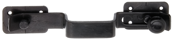 Cierre de seguridad para postigos, con agujeros para atornillar avellanados, Material: Acero crudo, Superficie: galvanizado en negro, Contenido por U.P.: 1 Pieza, Longitud: 260 mm, Número de agujeros: 8, Perforación: Ø5,5 mm, Embalado SB