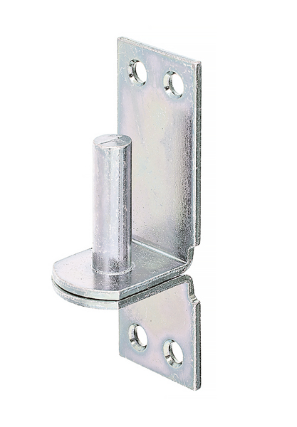 Gozne sobre pletina DI, con agujeros para atornillar avellanados, Material: Acero crudo, Superficie: galvanizados, pasivado con capa gruesa, Ø Entre eje: 16 mm, Distancia eje-pletina: 13 mm, Altura de la pletina: 115 mm, Anchura de la pletina: 40 mm, Longitud del eje: 45 mm, Espesura del material: 4,50 mm, Número de agujeros: 4, Perforación: Ø7,2 mm