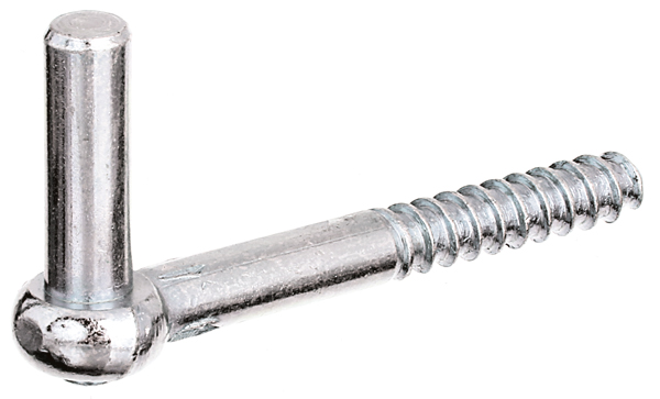 Hook for screwing in, type J, Material: raw steel, Surface: galvanised, thick-film passivated, Size back set-Ø: 13 mm, Length: 115 mm, Thread length: 57 mm, Length of pin: 45 mm, Material thickness: 2.50 mm, Wooden thread Ø: 12 mm