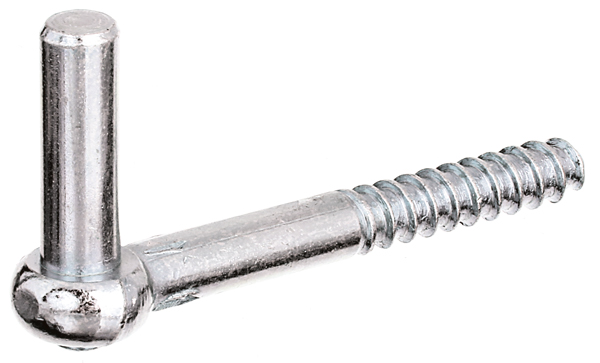 Kloben zum Einschrauben, J-Haken, Material: Stahl roh, Oberfläche: galvanisch verzinkt, Dickschichtschutz, Dornmaß-Ø: 13 mm, Länge: 115 mm, Gewindelänge: 57 mm, Länge Dorn: 45 mm, Materialstärke: 2,50 mm, Holzgewinde-Ø: 12 mm