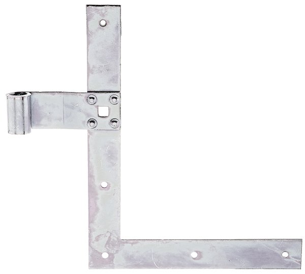 Window shutter corner hinge, straight, straight end, Material: raw steel, Surface: galvanised, thick-film passivated, Height: 250 mm, Length: 200 mm, Roller dia.: 13 mm, Width: 30 mm, Distance centre of belt - centre of roller: 75 mm, Item description: Bottom, Material thickness: 3.00 mm, No. of holes: 5 / 1, Hole: Ø5.5 / 9 x 9 mm