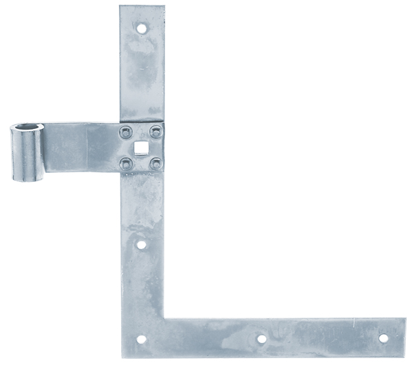 Window shutter corner hinge, straight, straight end, Material: raw steel, Surface: galvanised, thick-film passivated, Height: 250 mm, Length: 200 mm, Roller dia.: 13 mm, Width: 30 mm, Distance centre of belt - centre of roller: 75 mm, Item description: Top, Material thickness: 3.00 mm, No. of holes: 5 / 1, Hole: Ø5.5 / 9 x 9 mm