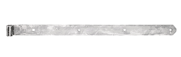 Pernio recto, extremidad redondeada, Material: Acero crudo, Superficie: galvanizados, pasivado con capa gruesa, Longitud: 700 mm, Ø del rodillo: 16 mm, Anchura: 45 mm, Espesura del material: 5,00 mm, Número de agujeros: 3 / 1, Perforación: Ø9 / 11 x 11 mm